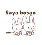 Cute rabbit stickers name, Sherly（個別スタンプ：38）