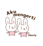 Cute rabbit stickers name, Sherly（個別スタンプ：40）
