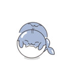 Blue whale hiding in eggshell（個別スタンプ：9）