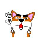 Thick eyebrows corgi's daily life（個別スタンプ：32）