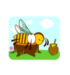 動く！！蜜蜂-ミツバチ-のスタンプ(文字なし)（個別スタンプ：1）