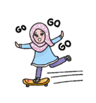 Little Girl Hijab Muslim Eng ver.（個別スタンプ：9）