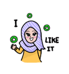 Little Girl Hijab Muslim Eng ver.（個別スタンプ：19）