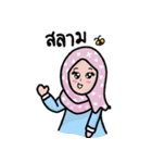 Little Girl Hijab Muslim Thai ver.（個別スタンプ：1）