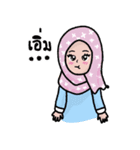 Little Girl Hijab Muslim Thai ver.（個別スタンプ：4）