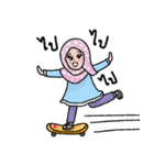 Little Girl Hijab Muslim Thai ver.（個別スタンプ：6）