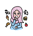 Little Girl Hijab Muslim Thai ver.（個別スタンプ：8）