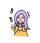 Little Girl Hijab Muslim Thai ver.（個別スタンプ：14）