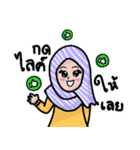 Little Girl Hijab Muslim Thai ver.（個別スタンプ：19）