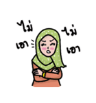 Little Girl Hijab Muslim Thai ver.（個別スタンプ：26）