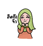 Little Girl Hijab Muslim Thai ver.（個別スタンプ：30）