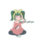 green haired girl Ruba（個別スタンプ：2）