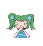 green haired girl Ruba（個別スタンプ：11）