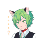 green cat Sticker（個別スタンプ：10）