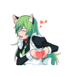 green cat Sticker（個別スタンプ：32）