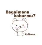 Cute bear stickers name, Yuliana（個別スタンプ：6）