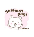 Cute bear stickers name, Yuliana（個別スタンプ：7）