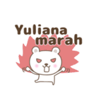 Cute bear stickers name, Yuliana（個別スタンプ：10）