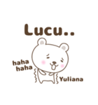 Cute bear stickers name, Yuliana（個別スタンプ：18）