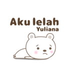 Cute bear stickers name, Yuliana（個別スタンプ：30）