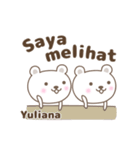 Cute bear stickers name, Yuliana（個別スタンプ：36）