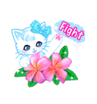 ハワイのお花大好き白猫ちゃん英語版（個別スタンプ：26）