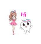 Dentist ＆ lovely tooth animation_English（個別スタンプ：1）