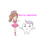 Dentist ＆ lovely tooth animation_English（個別スタンプ：22）