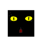 角が立っている ブラックイエロー ネコ（個別スタンプ：22）