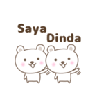 Cute bear stickers name, Dinda（個別スタンプ：1）