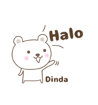 Cute bear stickers name, Dinda（個別スタンプ：5）