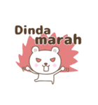 Cute bear stickers name, Dinda（個別スタンプ：10）