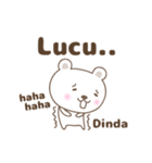 Cute bear stickers name, Dinda（個別スタンプ：18）