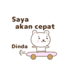 Cute bear stickers name, Dinda（個別スタンプ：23）