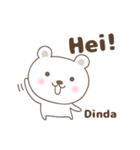 Cute bear stickers name, Dinda（個別スタンプ：24）