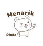 Cute bear stickers name, Dinda（個別スタンプ：28）