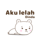 Cute bear stickers name, Dinda（個別スタンプ：30）