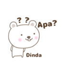 Cute bear stickers name, Dinda（個別スタンプ：32）