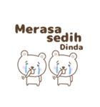 Cute bear stickers name, Dinda（個別スタンプ：35）