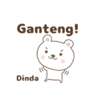 Cute bear stickers name, Dinda（個別スタンプ：39）