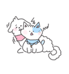 peach puppy ＆ half moon cat (baby ver)（個別スタンプ：1）
