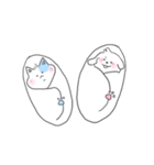 peach puppy ＆ half moon cat (baby ver)（個別スタンプ：19）