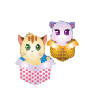 lion snow cat and chrysanthemum cat（個別スタンプ：2）