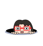 Toshiko with red glasses（個別スタンプ：8）