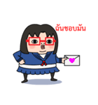 Toshiko with red glasses（個別スタンプ：16）