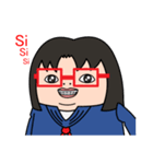 Toshiko with red glasses（個別スタンプ：37）