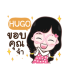 HUGO cute glasses girl e（個別スタンプ：1）