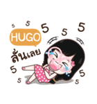 HUGO cute glasses girl e（個別スタンプ：15）