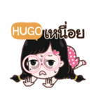 HUGO cute glasses girl e（個別スタンプ：25）