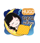 HUGO cute glasses girl e（個別スタンプ：34）